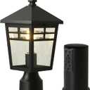 Dust to Down Post Light Fixtures, Lamp Posts Outdoor Lighting with GFCI Outlet, Outdoor Post Light for Garden Patio Yard Pathway Driveway (GFCI Outlet, 1 Pack, Black)