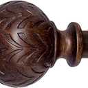 Hermosa 48-86 Inch Adjustable Curtain Rod Set, 5/8 Inch Diameter in Walnut