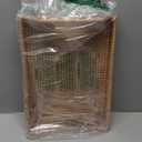 Hand-Woven Rattan Rectangular Serving Tray with Handles for Breakfast, Drinks, Snack for Coffee Table (14.5x10.2x1.4inches)