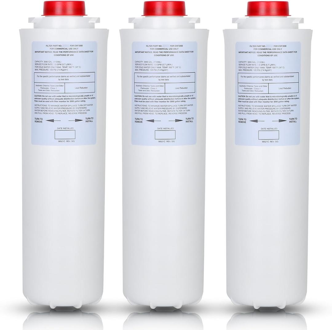 51300-C Replacement (3 Packs-No Chip),Compatible with EzH2O Replacement Bottle Station High Capacity 3000 Gallon,Replacement EWF3000 for 51300-C ERF750, 51299C, 55898C