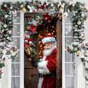 2 x BlissYard Christmas Door Cover 71x35 Santa Claus Hanging Door Banner Holiday Front Door Decoration Winter Porch Backdrop Outdoor Christmas Door Cover for Home Party Photography Background