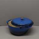 Amazon Basics Cast Iron Dutch Oven Pot with Lid, Enameled, Round, Dual Handles, Heavy-Duty, Medium, 6-Quart, Blue