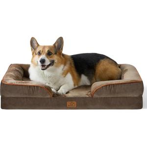 Bedsure Orthopedic Dog Beds Large Sized Dog Washable Original Design
35" Dog Couch Sofa Waterproof, Comfy Bolster Sides, Removable Cover, Nonslip Bottom, Pet Bed for Cats, Senior Dogs, Brown