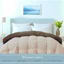 ROYALE LINENS Reversible Comforter - Queen Size Duvet Insert - All Season Soft Quilted Comforters with 8 Corner Tabs - Down Alternative Bedding Comforter - Duvet Insert (Chocolate/Sand, Queen 88"x88")