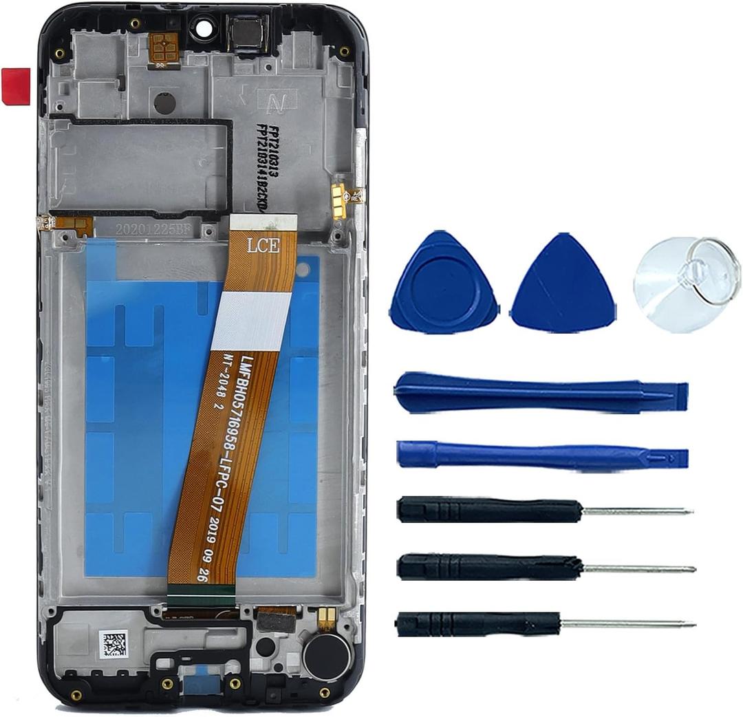 for Samsung Galaxy A01 2020 Screen Replacement SM-A015 A015T A015T1 A015V A015U A015R4 S111DL LCD Screen Display Touch Digitizer Assembly with Frame Replacement Black 5.7"