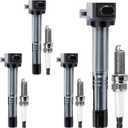 Motorevo UF602 Ignition Coil & 97390 Double Iridium Spark Plug for 2.4L Honda 08-12 Accord, 10-14 CR-V, 12-15 Civic, 12-15 Crosstour/13-15 Acura ILX, Relapce C1662, 30520-R40-007