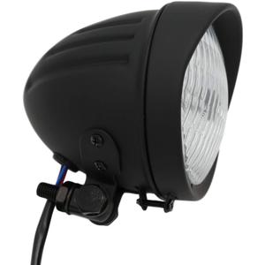 FATECIM 4.5" Motorcycle Headlight Aluminum Visor Bullet Black Head Light Lamp for Harley Sportster XL Dyna Softail Bobber