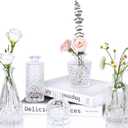 UPBUD Clear Glass Bud Vases Set of 5, Mini Flower Vase for Centerpieces, Small Clear Vases in Bulk for Wedding Decorations, Vintage Vase for Table, Recepetion, Home Dcor