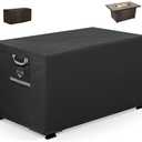 QH.HOME Fire Pit Cover Rectangle 50 x 30x20 inch ,Outdoor Waterproof and Weatherproof Strong Tear and Fading Resistant Rectangular Patio Furniture Fireplaces Cover - Black