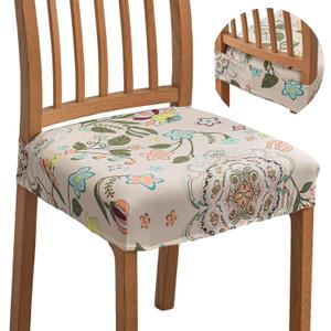 FUANGUI Chair Covers for Dining Chairs Set of 8, Stretch Jacquard Removable and Washable Chair Covers, Protector Chair Cushion Kitchen Dining Home Slipcovers(8 Pack) (114)