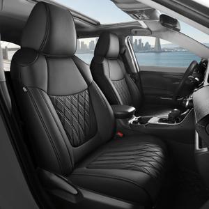 FREESOO Custom Leather Seat Covers for Toyota RAV4 2019-2025 Gas | LE/XLE/Limited/XLE/Premium, Full coverage, Airbag compatible, Pet-friendly, Waterproof, Easy-to-clean, Durable, Full set