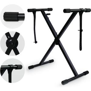 The ONE Single-X Keyboard Stand, Pre-Assembled X-Style Keyboard Stand with Locking Straps & Quick Release Mechanism, Adjustable Piano Stand