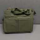 Canvas Tote Bag for Women, 15-Pockets Work Laptop Tote Purse Large Crossbody Nurse Teacher Bible Bag for School Travel Daily | with Strap & Zipper, Multi Compartment, Stand Upright Stably, College Shoulder Bag, Clinical Nursing Bag, Ideal Gift for Women (Medium-14inch, M5.green)