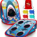 Swooc Games - Shark Frenzy | 2-in-1 Bean Bag Toss Game for Kids | 5-Second Setup Toddler Party Games for Kids | Toddler Outdoor Fun | Corn Hole Shark Toys for Boys | Cornhole Game Set Outside