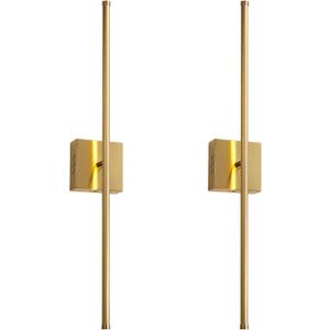 Hardwired Wall Sconces Set of TwoModern Wired Wall Sconce, Dimmable LED Wall Light, 350 Rotate, 3000K Warm Light Indoor Wall Lamp for Bathroom, Living Room, Brushed Brass, 27.8 Inch