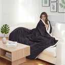 Heated Blanket Electric Blanket Full Size 72''x84'' with 9 Heating Levels, 110 Hour Auto Shut Off, Machine Washable, Flannel & Sherpa Soft Warming Blanket for Couch, Bed, Office  Black