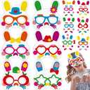 208pcs Easter Bunny Mask Foam Crafts Set for Kids, 16 Bulk Crafts for Ages 3-5 & 4-8, Spring Arts, Party Favors, Home Activity, Art Project (16 Sets)
