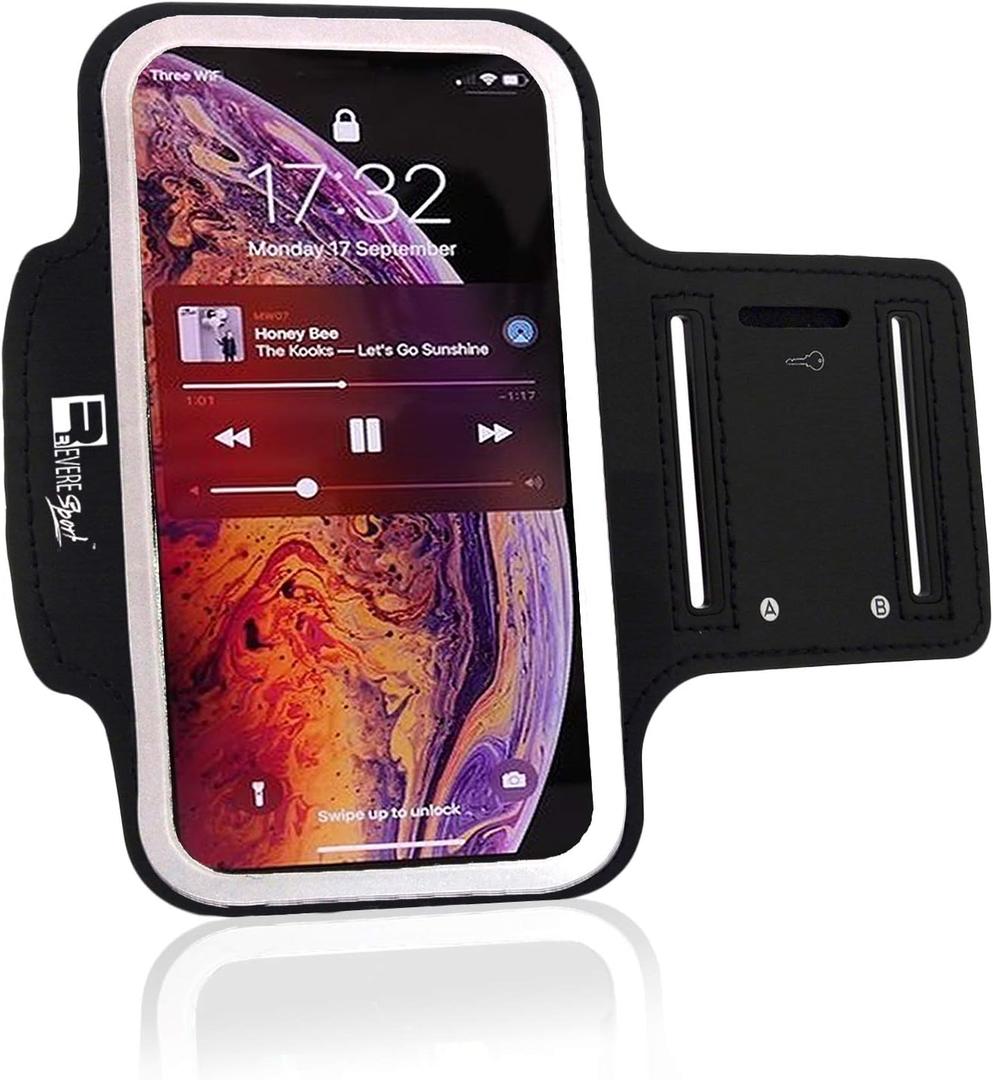 RevereSport Premium iPhone 13 Running Armband. Premium Phone Arm Holder for Sports, Gym Workouts and Exercise