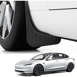 BASENOR for Tesla Model 3 Highland Mud Flaps 2024-2026, Aerodynamic No-Drilling Splash Guards, All-Weather Paint Protection Kit, Tire Protector New Model 3 Accessories - Set of 4