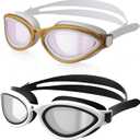 Adult Swim Goggles-Mirrored/Polarized Swimming Goggles 10x Anti-fog UV Protection Goggles for Men Women Youth 9+