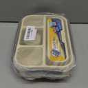 Yumuk Bento Box Adult, Lunch Box Containers for Adults Men Women, 5 Cup Bento with 4 Compartments &Spork &Sauce Box, Leak-Proof, Microwave/Dishwasher Safe(Beige)