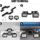 BESTZHEYU 4 Inch 60W Led Pods with 3 Inch Tow Hitch Mounting Brackets Backup Reverse Lights Rear Light Bar for Pickup ATV SUV Truck Trailer Boat with White and Amber Beam