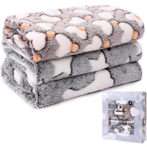 3 Pack Cat and Dog Blanket Soft & Warm Fleece Flannel Pet Blanket, Great Pet Throw Sleep Mat for Puppy Cats Small Dogs Cute Star/Love/Bone (Small 23" x 15")
