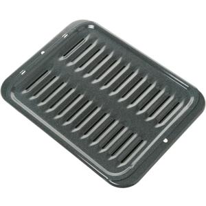 Universal Broiler Pan with Rack for Oven, Non-Stick Pan, 2 Piece Black Porcelain Coated Carbon Steel Roasting Pan, Dishwasher Safe, WB48X10056, Genuine GE Appliances Manufactured OEM Part