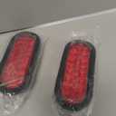 Oyviny 6 Inch Oval Red LED Trailer Tail Lights 2PCS, Super Bright 24LEDs Oval 6" Brake Turn Stop Tail Lights with Flush Mount Grommets DOT SAE Certified for RV Truck, Bus, Trucks