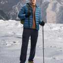 TBMPOY Men's Lightweight Puffer Jackets Detachable Hood Water-Resistant Casual Winter Coat Hooded Insulated for Travel Ski, XXL