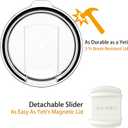 20oz Hygienic Stainless Steel Vacuum Insulated Tumbler w/ Easy-On/Easy-Off Lid - Removable slider, Double Wall 18/8 Travel Mug, BPA-Free, Fits Cup Holders, Premium Quality, Smart Value - Black