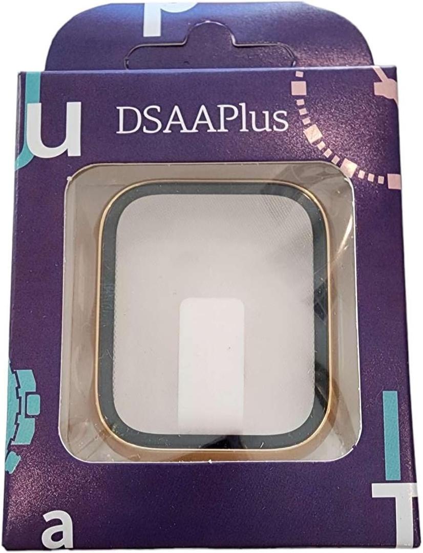 2 x DSAAplus Gold Case Cover Screen Protector Compatible With Apple Watch Band 38mm 40mm 41mm 42mm 44mm 45mm 49mm,Ultra Thin Scratch Resistant Overall Protective Cover