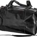 Travel Leather Bag - Genuine Duffel Bag Overnight Weekender for Men & Women, 18in x 11in x 9in