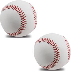 2 Pack Blank Baseballs Solid Cork Core, 9 Inch Baseball Balls Unmarked Autographs Baseball for League Play, Pitching, Hitting, Batting, Fielding, Autograph, Gifts (Hard-2pack)
