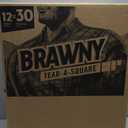 Brawny Tear-A-Square 3-Ply Paper Towels, 12 XL Family Rolls = 30 Regular Rolls, Strong, Absorbent, and Durable with 3 Sheet Sizes (Quarter, Half, Full)