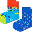 Happy Socks Kids 2-Pack Sunset Socks, Blue