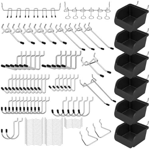 Ultimate 121-Piece Pegboard Hooks Set, Pegboard Accessories with Metal Hooks, Durable Peg Board Organizer Accessories, Pegboard Bins, Peg Board Tool Utility Hooks