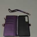 Defencase Compatible with Samsung Galaxy S22 Plus Case Wallet with RFID Blocking Card Holder for Women, PU Leather Magnetic Snap Flip Zipper Strap Phone Case Fit for Galaxy S22 Plus 5G 6.6", Purple