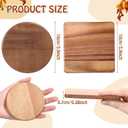 Zhehao 48 Pcs 4 Inch Acacia Unfinished Wood Coasters 24 Square 24 Round Wooden Coasters for Crafts with Non Slip Silicon Dots for DIY Stained Painting Wood Engraving Home Table Decoration