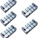 Sscon 600V 45A 4 Position Dual Row Wire Barrier Block Terminal Strip TB-4504 Pack of 5