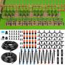 MIXC 226FT Greenhouse Micro Drip Irrigation Kit, Automatic Patio Plant Watering System with 1/4" & 1/2" Tubing, Adjustable Nozzles, Emitters, & Barbed Fittings for Efficient Irrigation