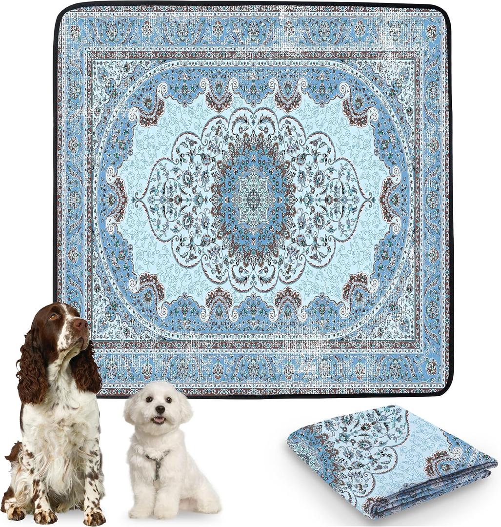 PatiencET Washable Pee Pads for Dogs Cat Litter Mat 72'' x 72" Super Absorbent Leakproof Reusable Puppy Pads 1 Pcs Puppy Training Pad with Non-Slip Bottom for Potty Whelping Playpen Crate Green