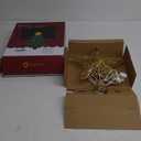 Christmas Star Tree Topper, Plug in 3D Star Tree Topper, 11Golden Glittered Metal Hollow Designed Built-in 10 Bulbs String Lights for Christmas Tree Decorations