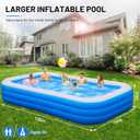 Large Inflatable Pool for Adults, 120"x70"x22" Oversized Thickened Blow Up Pool for Family, Full-Sized Swimming Pool for Backyard, Garden and Outdoor Fun