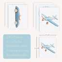 2 x Blue Car Wall Art Decor Boys Room Poster Vintage Train Transportation Wall Art (UNFRAMED) (White)