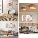 SERIMINO Boho Framed Wall Art Set of 3, Minimalist Wall Decor Living Room, Geometric Line Leaf Sun Moon Canvas Artwork Paintings for Bathroom, Home Decor Print, 12"x16" (Terracotta)