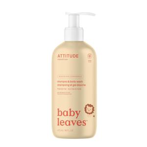 ATTITUDE Baby 2-in-1 Shampoo & Body Wash, EWG Verified, Dermatologically Tested, Vegan, Pear Nectar Scent, 16 Fl Oz