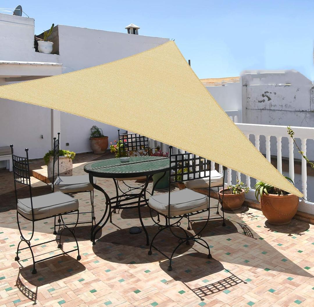 Garden EXPERT 16'x16'x23' Sun Shade Sail Sand Right Triangle Canopy Sail Shade Cloth for Patio Garden Outdoor Backyard