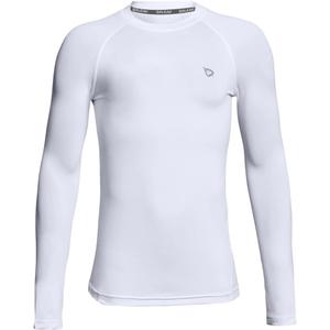 baleaf Boys Compression Shirt Long Sleeve Youth Undershirts Kids Football Baseball Baselayer Cold Gear Quick Dry (White, S)