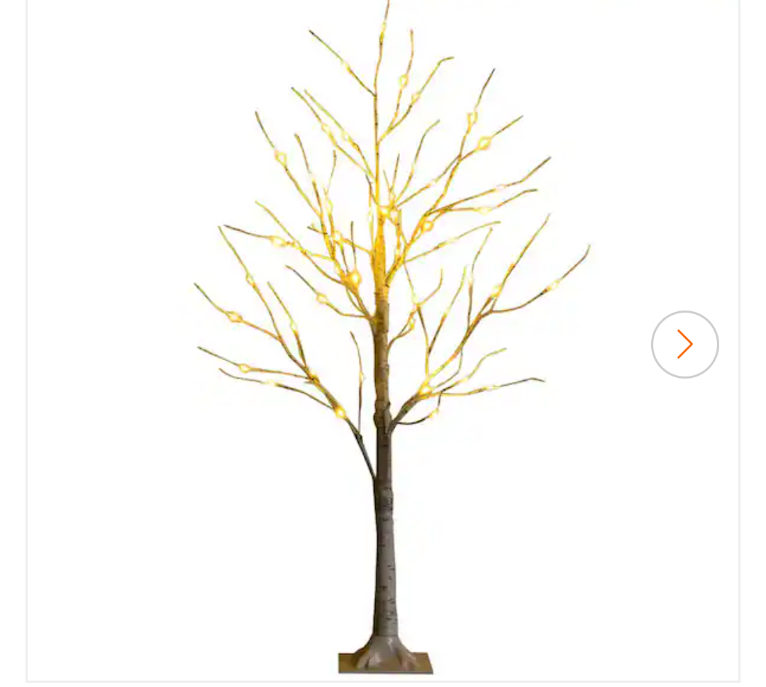 4 ft. White Pre-Lit Twig Birch Artificial Christmas Tree for Christmas Holiday with 48 LED Lights